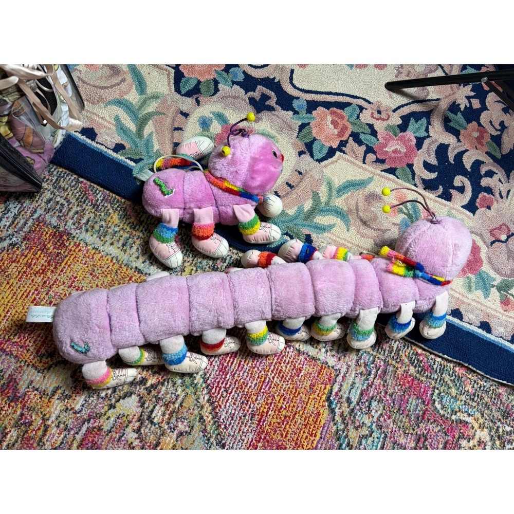Vintage 1984 Lots A Lots A Leggggggs Pink Caterpillar 24 Inch 20 Legs Plush